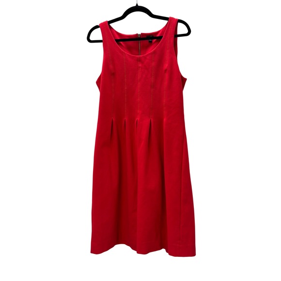J. Crew Dresses & Skirts - J.Crew Red Sleeveless Ponte Pleated A-Line Dress Size 10